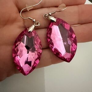 SOLD /// Women’s Pink Crystal Drop Earrings - Fashion Jewelry